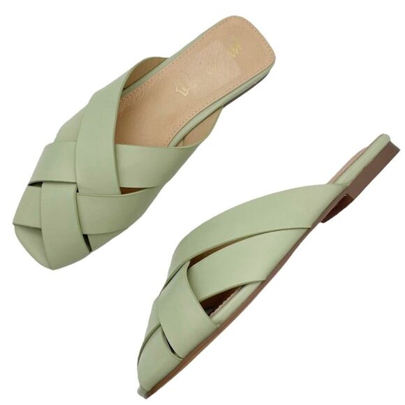 NEW Mi.iM Reece Woven Leather Mint Green Pistachio Open Toe Slide Size 7.5 NWOB - Picture 16 of 16